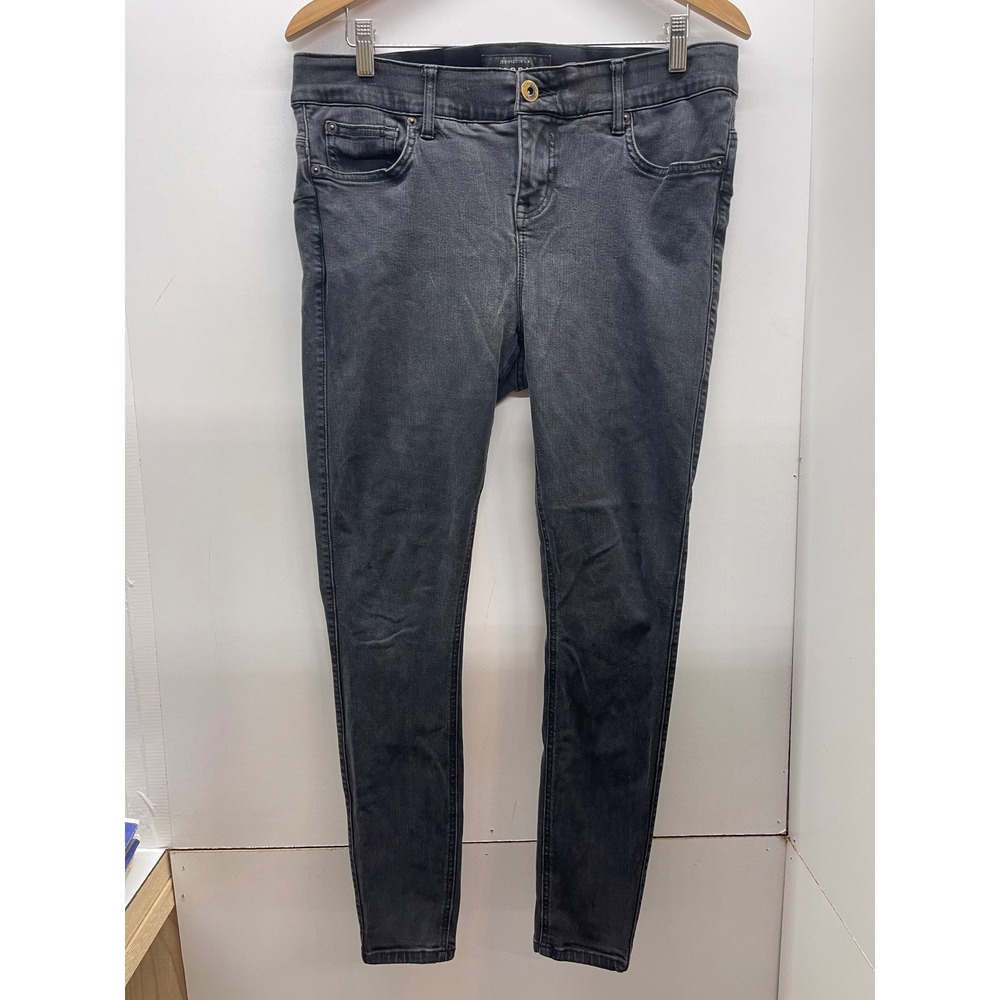 Torrid Premium Bombshell Skinny Jeans Washed Black Grey 14R Elastic Waistband